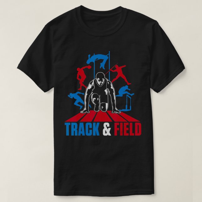Cute Track and Fält Athletics for Boys and Girls T Shirt (Design framsida)