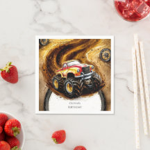 Cute Track Monster Lastbil födelsedag