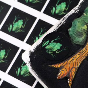 Cute Träd Frog Artistic Frogs I kärlek grodor Runt Klistermärke
