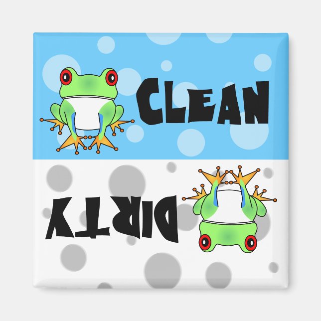 Cute Träd Frog Clean / Dirty Dishwasher Magnet (Framsidan)
