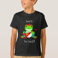 Cute Träd Frogs Rockin Red Guitars