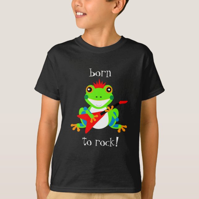 Cute Träd Frogs Rockin Red Guitars Tee (Framsida)