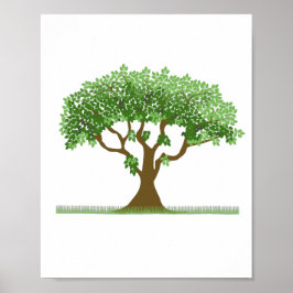 Cute Träd med löv Poster