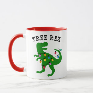 Cute Träd Rex Julgran Dinosauer Helgdag Mugg