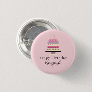 Cute Traditional Birthday Girly Rosa Lagrar Cake Knapp