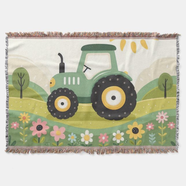 Cute, traktor/anläggning filt (Framsidan)