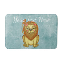 Cute Tranquile Lejon på Blue