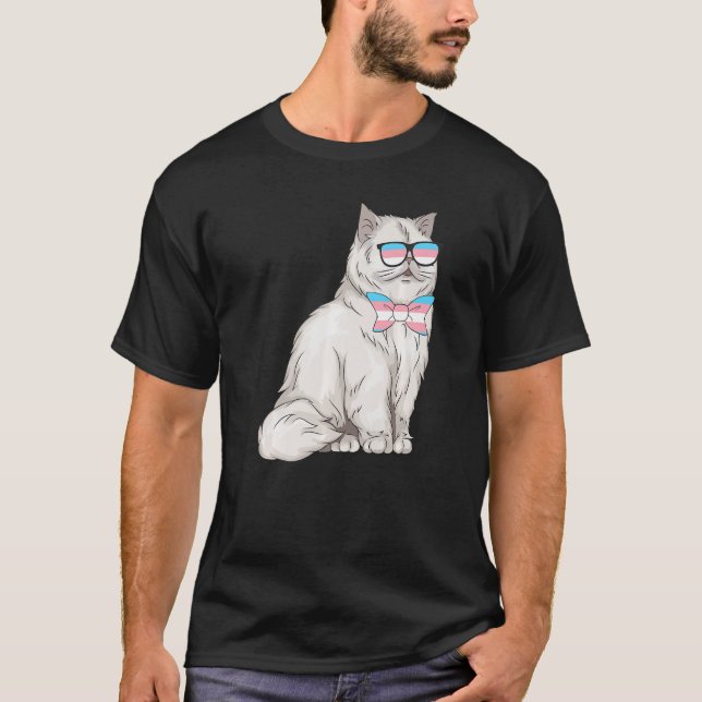 Cute Transgender Persian Cat Transgender Day of VI T Shirt (Framsida)