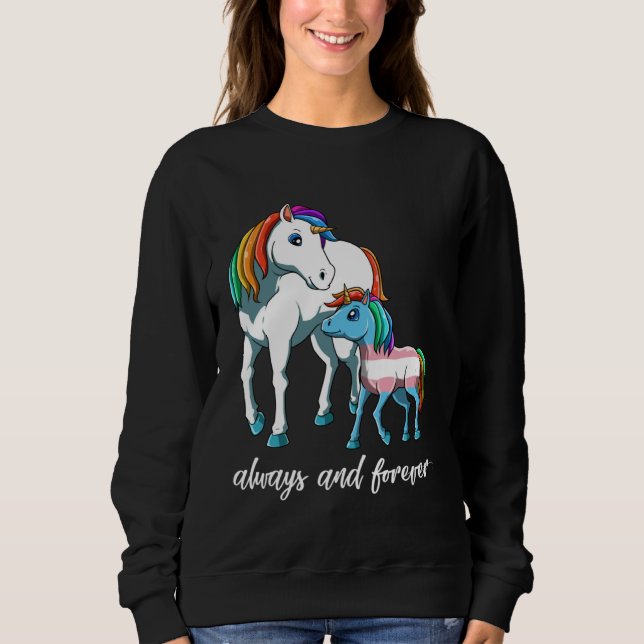 Cute Transgender Unicorn Mama T Shirt (Framsida)