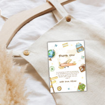 Cute Travel Around The World Airplane Baby Shower