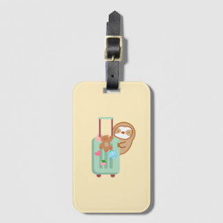 Cute Travel Sloth Luggage Tag Bagagebricka