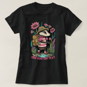 Cute Traveler Badger in wildblomma, Badger Älskare T Shirt