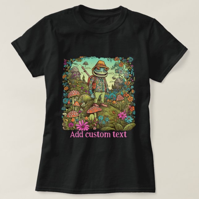 Cute Traveler grog hippie-skog, Toad Älskare T Shirt (Design framsida)