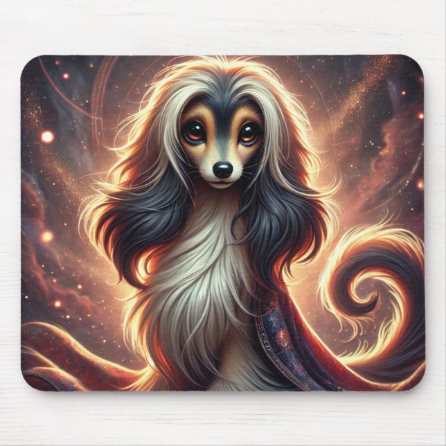 Cute Trendig Afghan Hound | Anime Mousepad Musmatta (Framsidan)