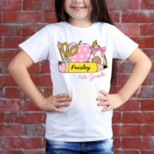 Cute Trendig Back to school Pencil för flickor T Shirt