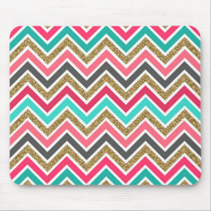 Cute trendig chevron faux glitter zigzag mönster musmatta