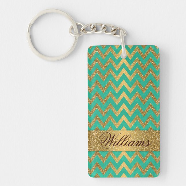 Cute trendig chevron zigzag faux guld glitter (Framsidan)