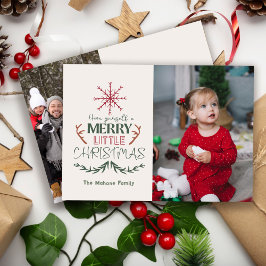 Cute Trendig Family 2 Photo Merry Little jul Julkort