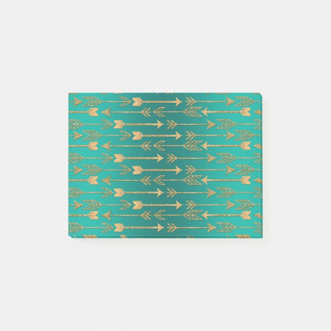 Cute trendig faux guld glitter stampilar post-it block (Framsida)