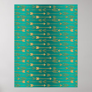 Cute trendig faux guld glitter stampilar poster
