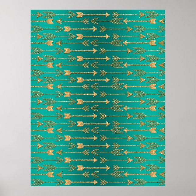 Cute trendig faux guld glitter stampilar poster (Framsidan)