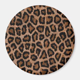 Cute Trendig Faux Päls Animal Leopard Skriv ut Mön Magnet