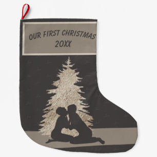 Cute Trendig Första jul tillsammans Stor Julstrumpa