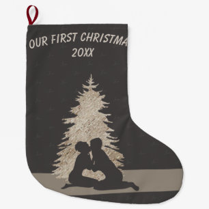 Cute Trendig Första jul tillsammans Stor Julstrumpa