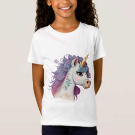 Cute Trendig Girls Elegant Lila Magic Unicorn T Shirt