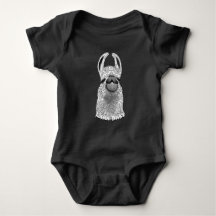 Cute Trendig Grått och White Mönster Llama Baby