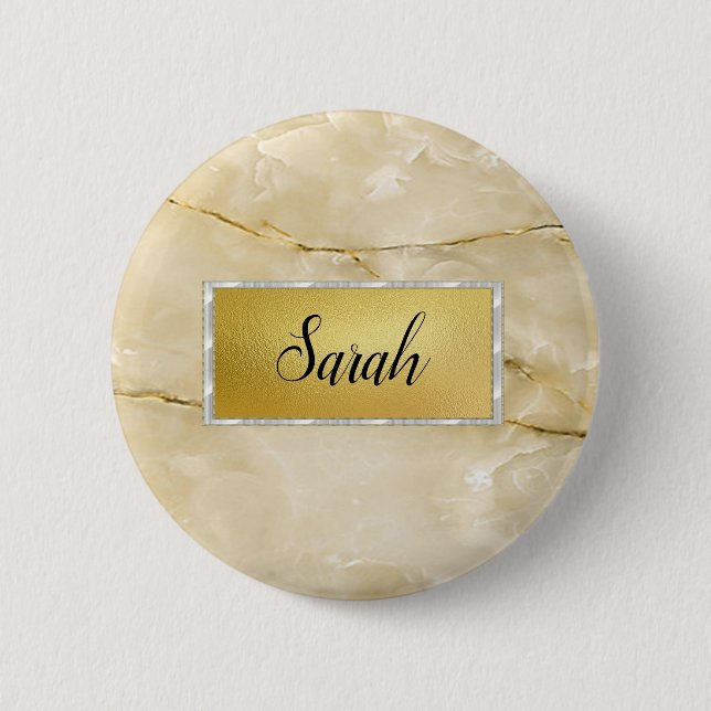 Cute Trendig Guld Marble Knapp (Framsida)