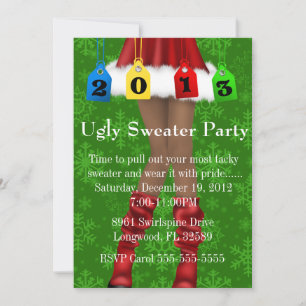 Cute Trendig Helgdag/jul Ugly Sweater Party Inbjudningar
