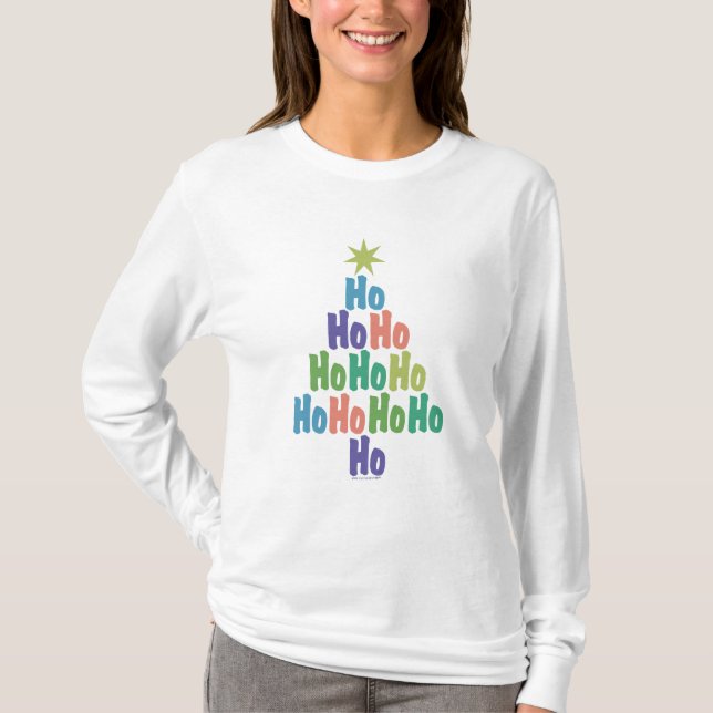 Cute Trendig Ho Ho Ho Julgran Shirt T-shirt (Framsida)