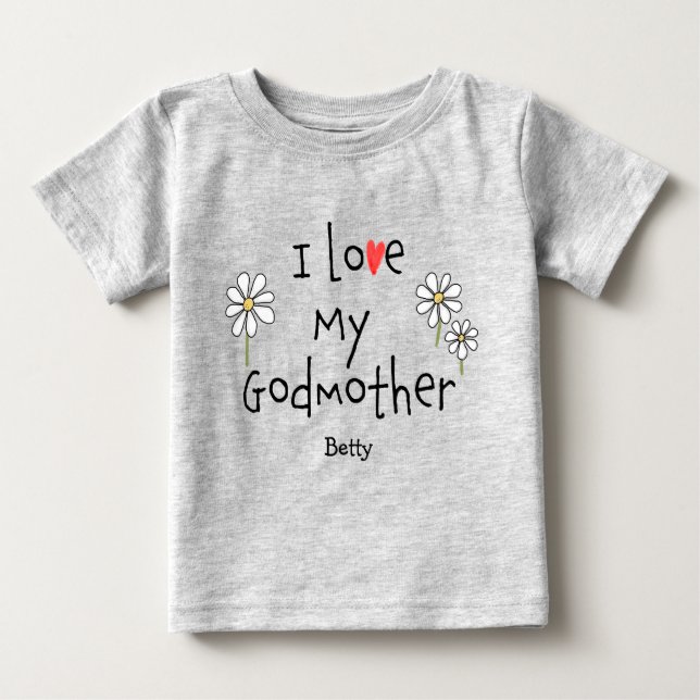 Cute Trendig I kärlek Min gudmor Baby Tee (Framsida)