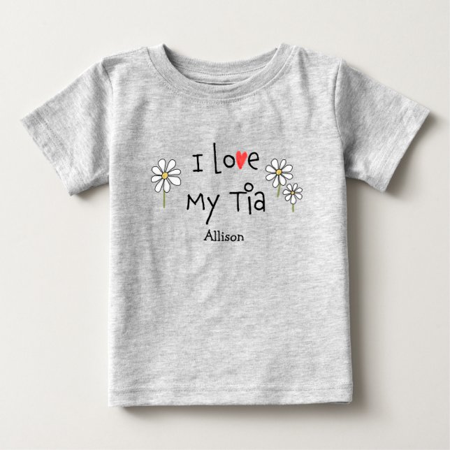 Cute Trendig I kärlek My Tia Baby T Shirt (Framsida)