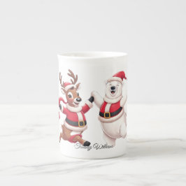Cute Trendig Modern Funny God jul Benporslin Mugg