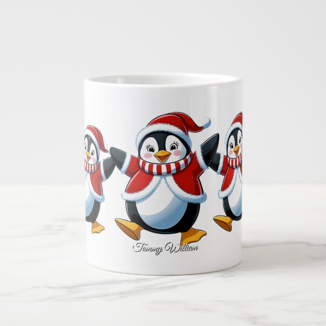 Cute Trendig Modern Funny God jul Jumbo Mugg (Framsidan)