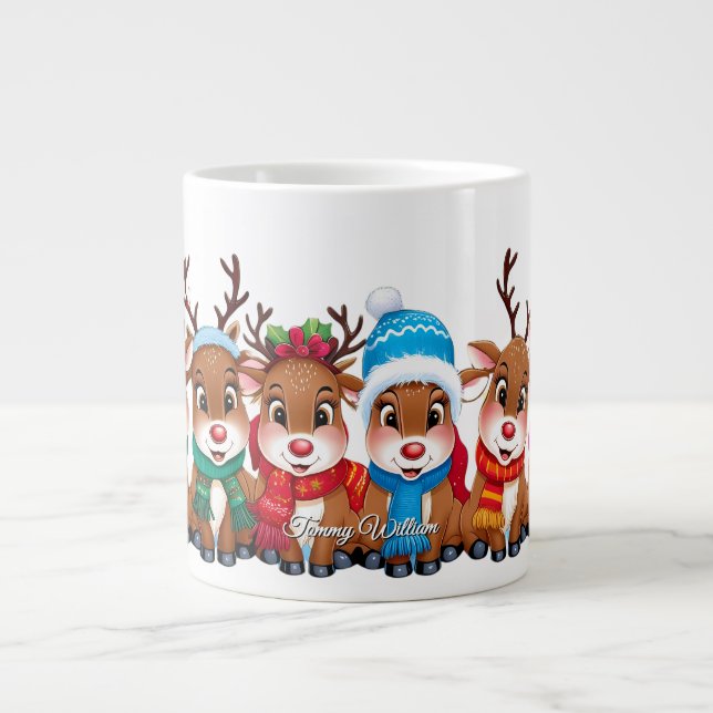 Cute Trendig Modern Funny God jul Jumbo Mugg (Framsidan)