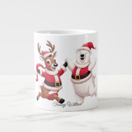 Cute Trendig Modern Funny God jul Jumbo Mugg