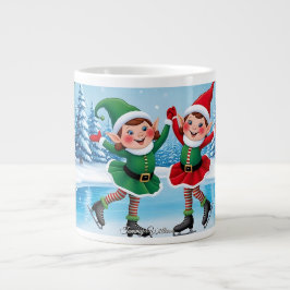 Cute Trendig Modern Funny God jul Jumbo Mugg