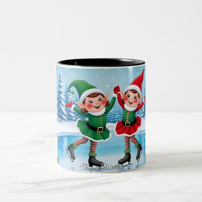 Cute Trendig Modern Funny God jul Två-Tonad Mugg (Center)