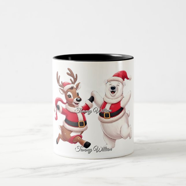 Cute Trendig Modern Funny God jul Två-Tonad Mugg (Center)