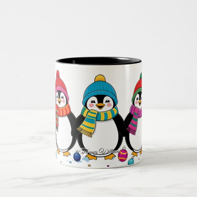 Cute Trendig Modern Funny God jul Två-Tonad Mugg (Center)