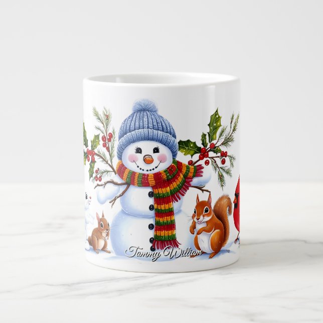 Cute Trendig Modern Funny jul Jumbo Mugg (Framsidan)