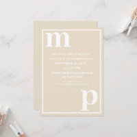 Cute Trendig Monogram Champagne Beige Bröllop