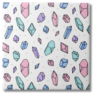 Cute Trendig Pastel Gemstones Gems Crystal Mönster Kakelplatta