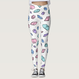 Cute Trendig Pastel Gemstones Gems Crystal Mönster Leggings