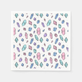 Cute Trendig Pastel Gemstones Gems Crystal Mönster Pappersservett