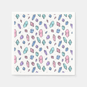 Cute Trendig Pastel Gemstones Gems Crystal Mönster Pappersservett