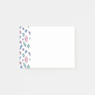 Cute Trendig Pastel Gemstones Gems Crystal Mönster Post-it Block
